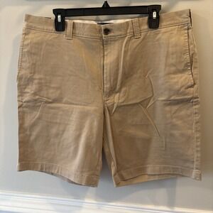 J Crew Men's Beige 9" Inseam Gramercy Flex Khaki Flat Front Chino Short Size 36